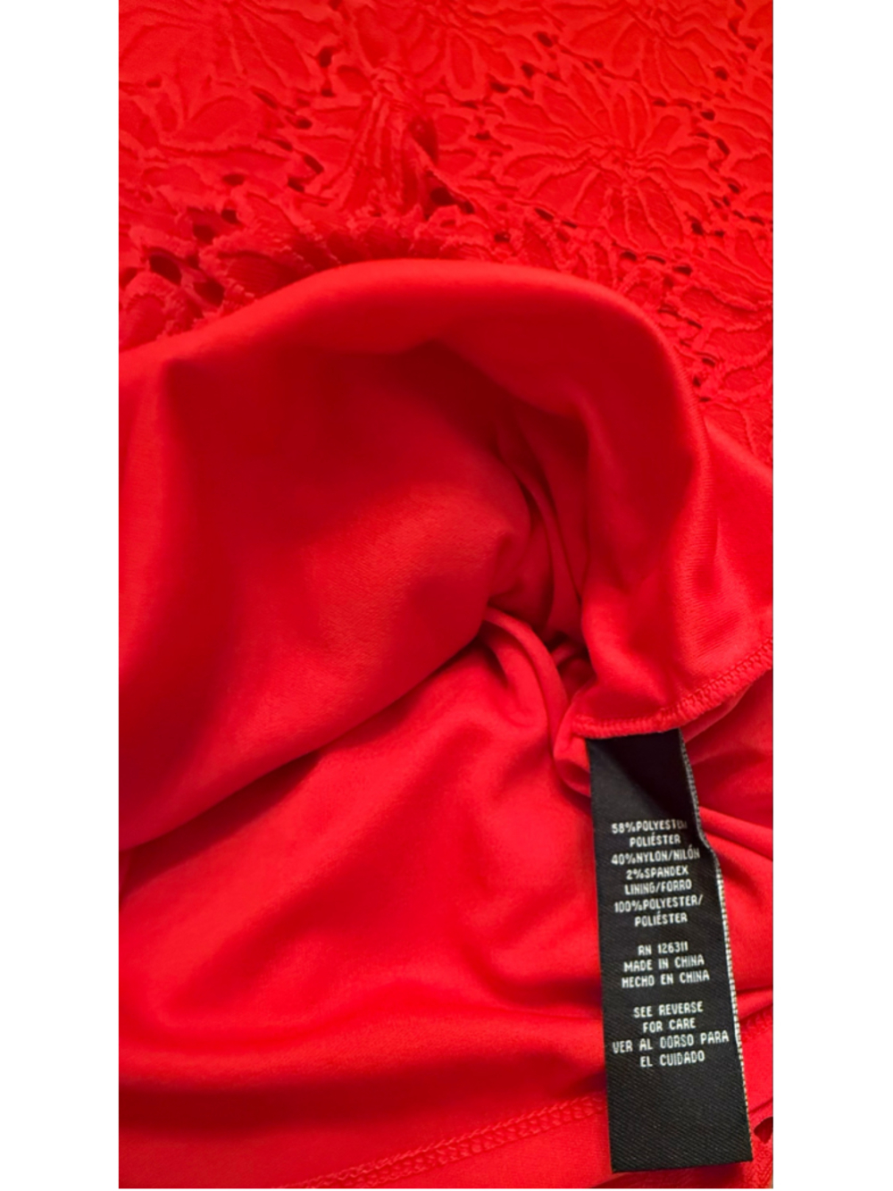 RN Studio Red Floral Lace Sleeveless Cocktail Dress Plus Size 18 NWT - Picture 9 of 12